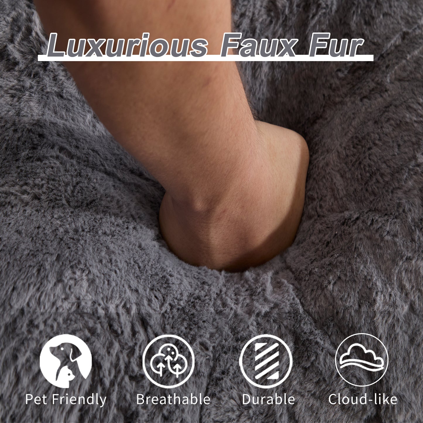 Giant Plush Bean Bag Sofa — Grey - BANGN CREATIVE SOLUTIONS