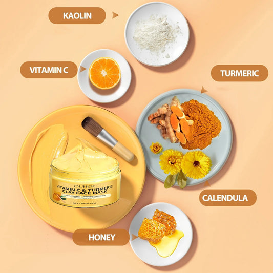 Vitamin C + Turmeric Exfoliating Facial Mask – Deep Clean & Glow