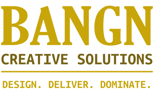 Logo of BANGN Creative Solutions with a yellow and white color scheme.