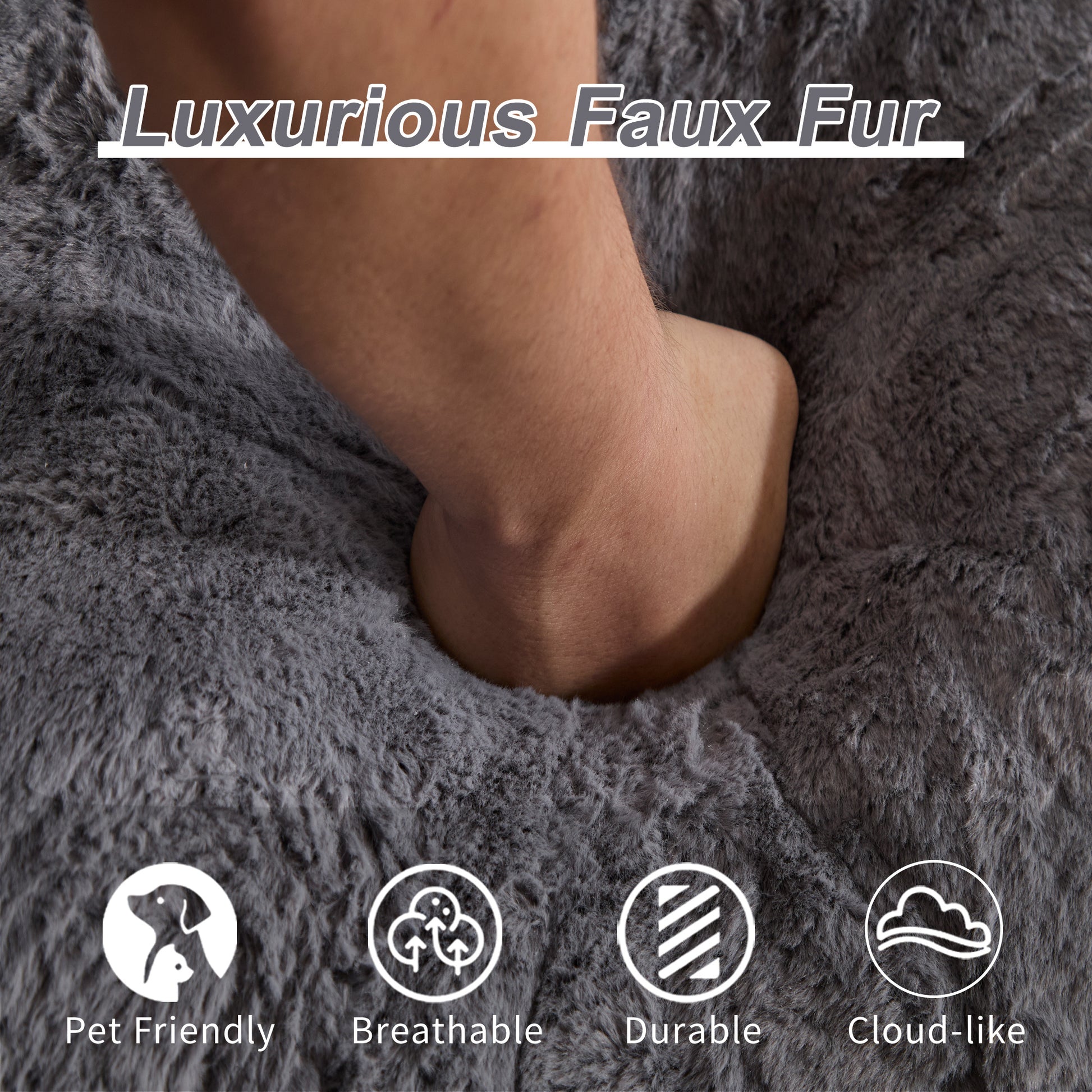 Giant Plush Bean Bag Sofa — Grey - BANGN CREATIVE SOLUTIONS 