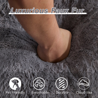 Giant Plush Bean Bag Sofa — Grey - BANGN CREATIVE SOLUTIONS 