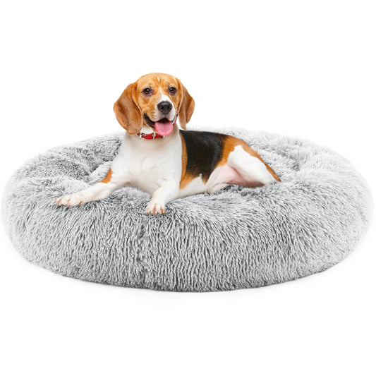 24" Fluffy Anti-Slip Calming Cat & Small Dog Bed (Up to 25 lbs)