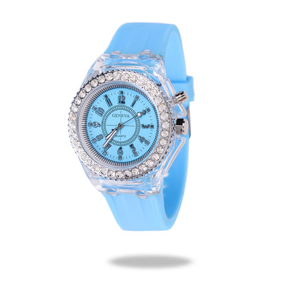 LED Glow Quartz Watch – Women’s Silicone Color Bracelet - BANGN CREATIVE SOLUTIONS 