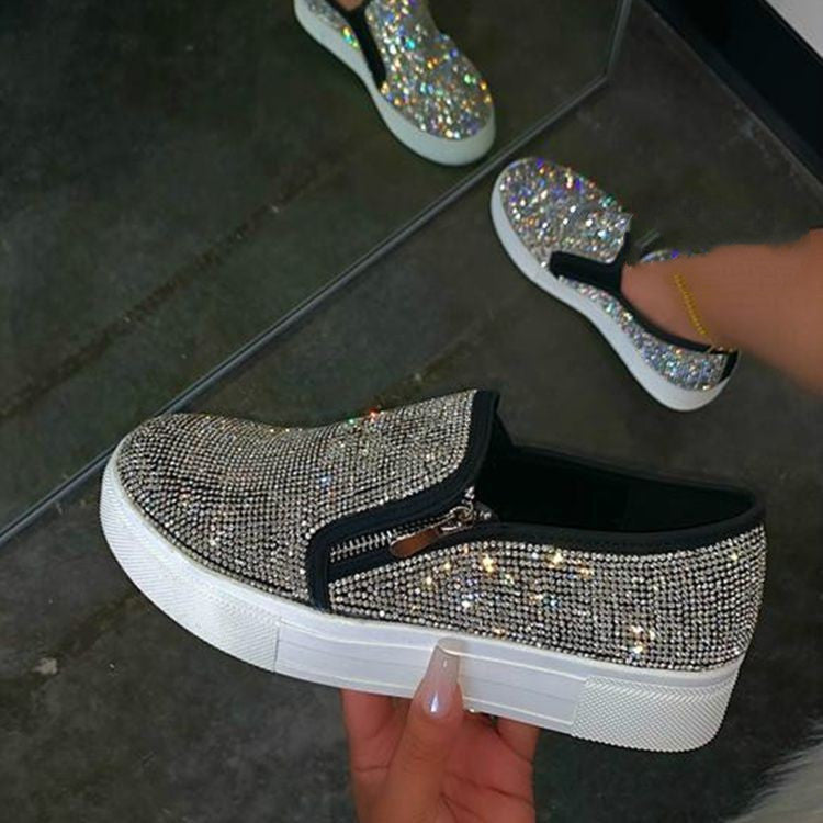 SparkLite Rhinestone Slip-On Flats