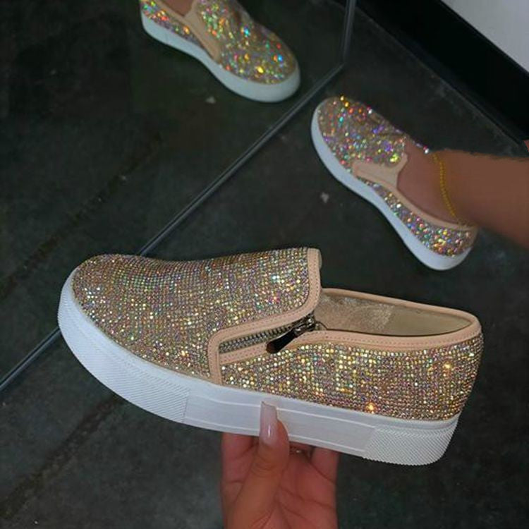 SparkLite Rhinestone Slip-On Flats