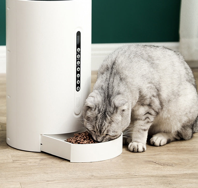 Smart Automatic Pet Feeder with WiFi Control & Voice Recording – Timed Food Dispenser for Cats & Dogs