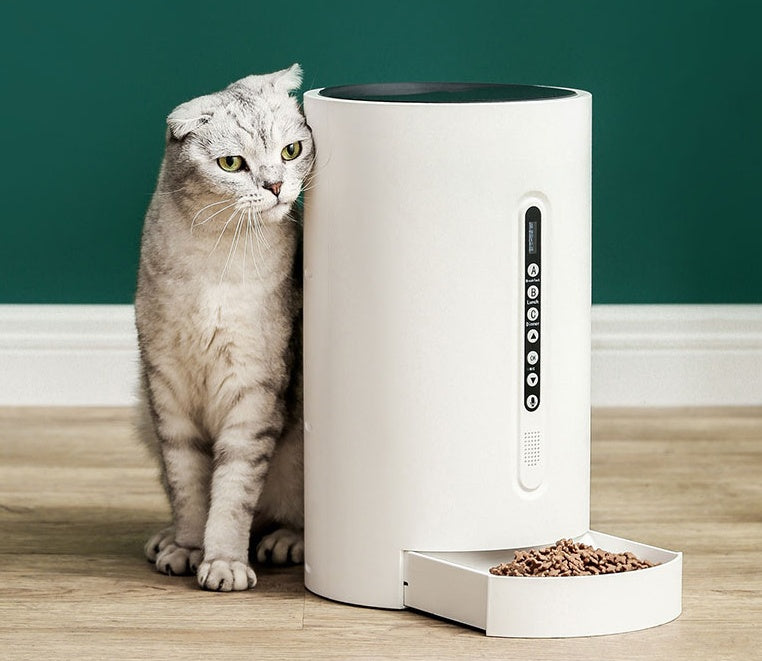 Smart Automatic Pet Feeder with WiFi Control & Voice Recording – Timed Food Dispenser for Cats & Dogs