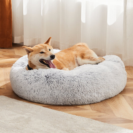 24" Fluffy Anti-Slip Calming Cat & Small Dog Bed (Up to 25 lbs)