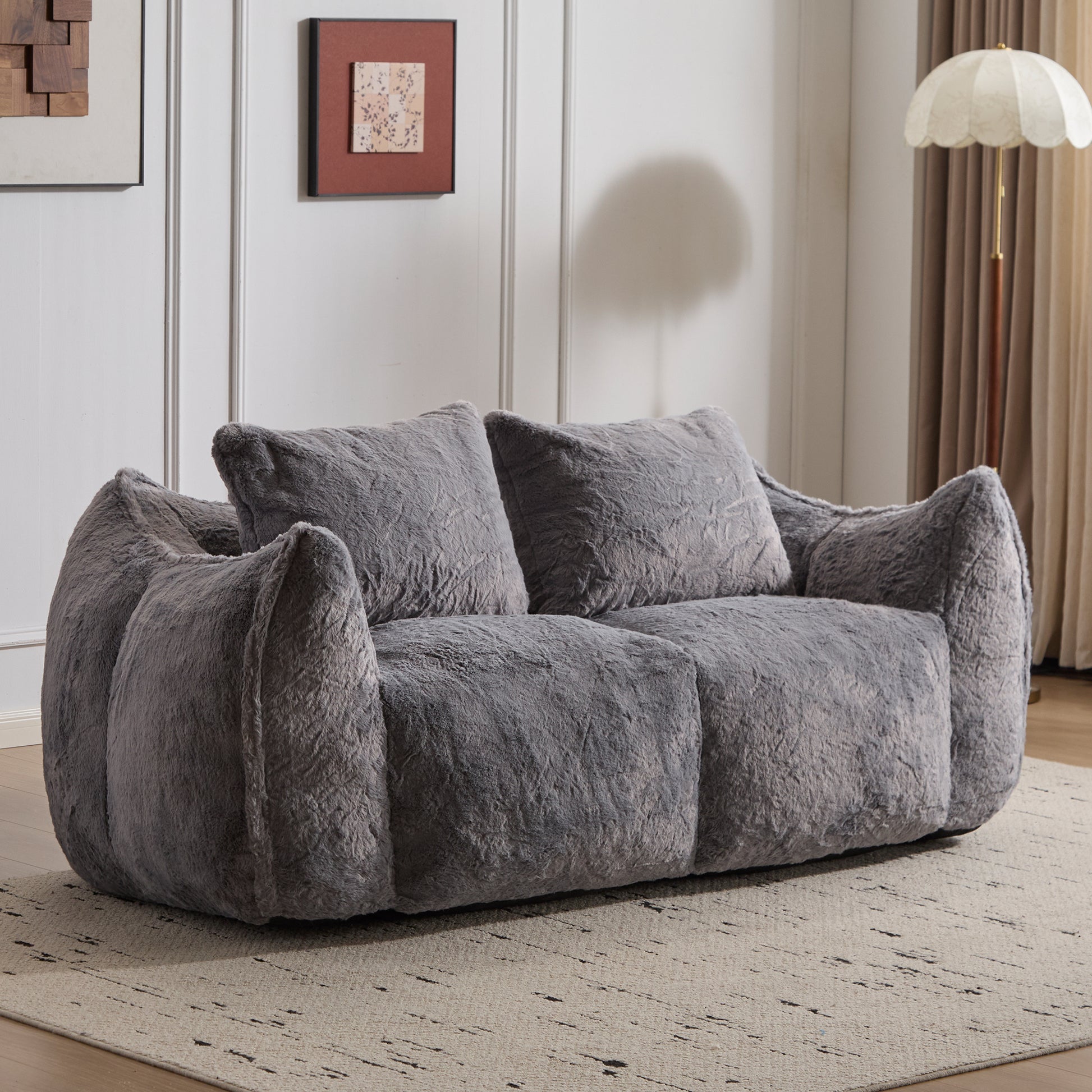 Giant Plush Bean Bag Sofa — Grey - BANGN CREATIVE SOLUTIONS 