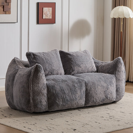 Giant Plush Bean Bag Sofa — Grey - BANGN CREATIVE SOLUTIONS 