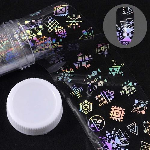 ✨ Holographic Nail Art Transfer Foil Roll – 3D Butterfly & Flame Designs (1M Roll)