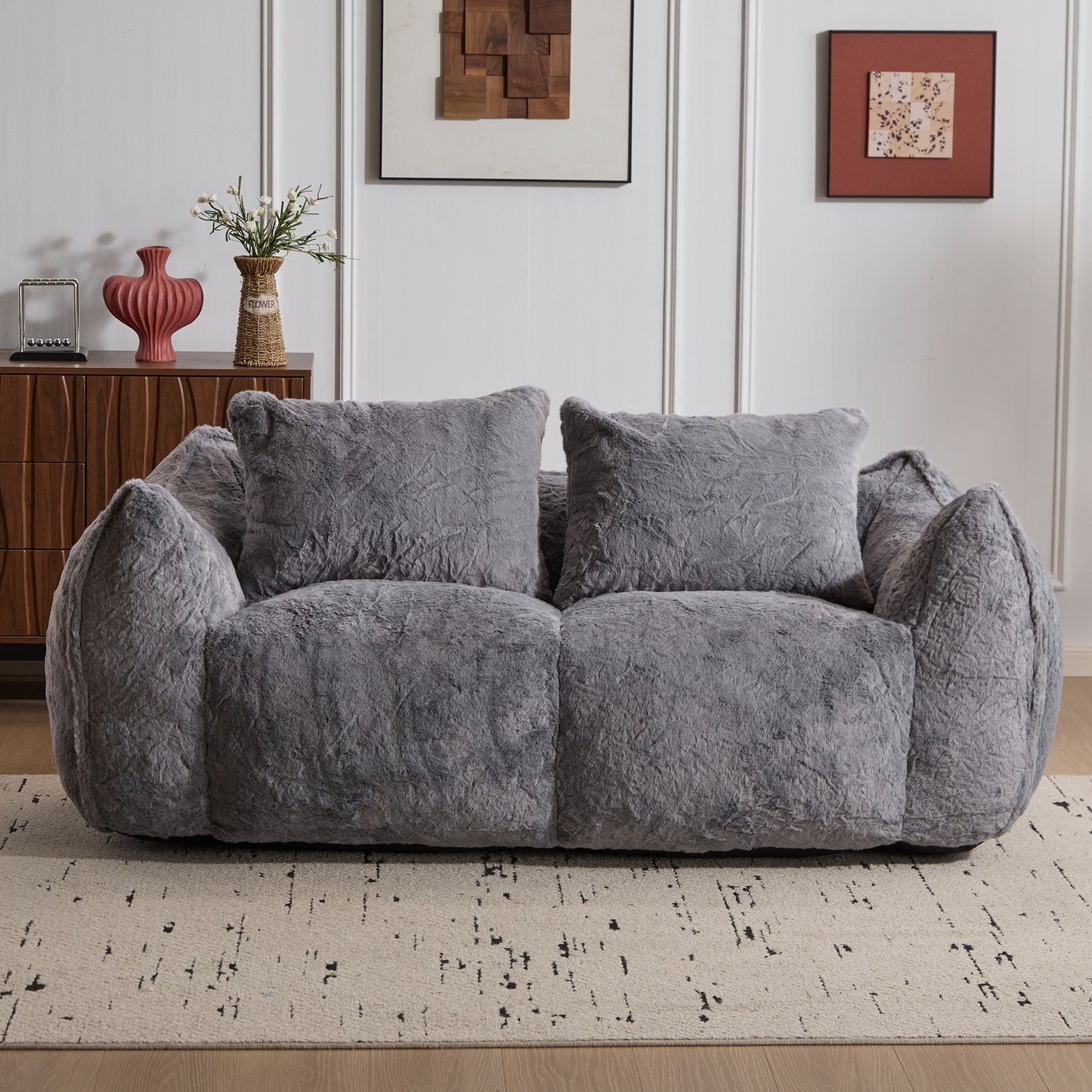 Giant Plush Bean Bag Sofa — Grey - BANGN CREATIVE SOLUTIONS 