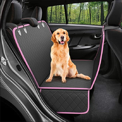 Dog Car Seat Cover View Mesh Pet Carrier Hammock Safety Protector Car Rear Back Seat Mat With Zipper And Pocket For Travel - BANGN CREATIVE SOLUTIONS 