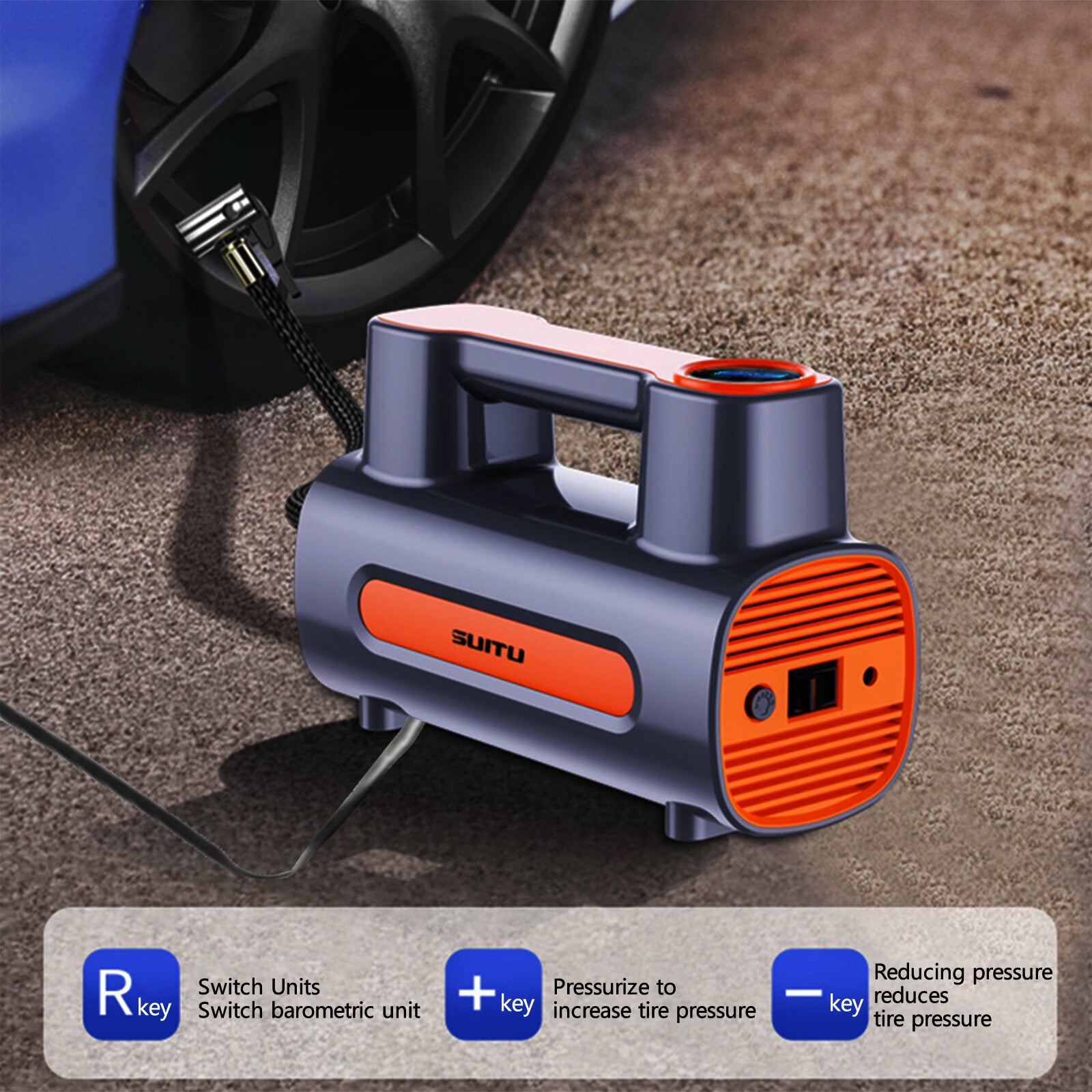 Tire Inflator 12V DC Portable Compressor Electric DC Auto Tire Pumps For Car Tires - BANGN CREATIVE SOLUTIONS 