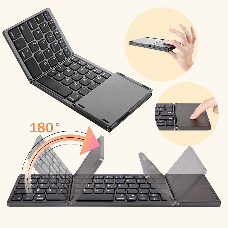 Folding Mini Keyboard Tablet Phone Computer Wireless Foldable Bluetooth Keyboard Multi-Function Button - BANGN CREATIVE SOLUTIONS 
