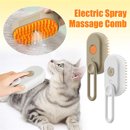 3-in-1 Electric Pet Grooming Brush – Steam, Spray & Massage Comb for Cats & Dogs - BANGN CREATIVE SOLUTIONS 