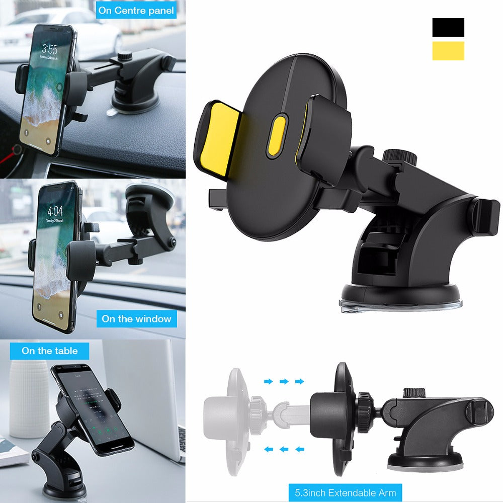 Car Phone Holder – Long Rod Telescopic Suction Mount