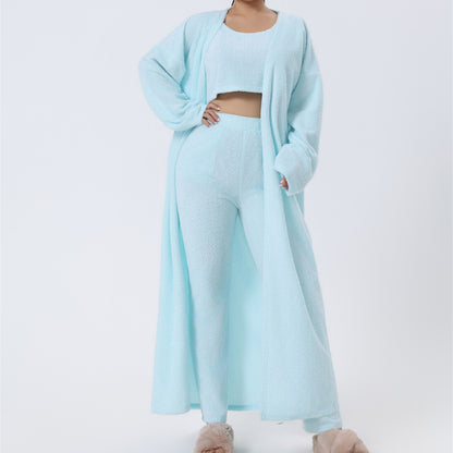 Cozy 3-Piece Lounge Set – Fluffy Pajamas for Women | Winter Comfort Wear - BANGN CREATIVE SOLUTIONS 