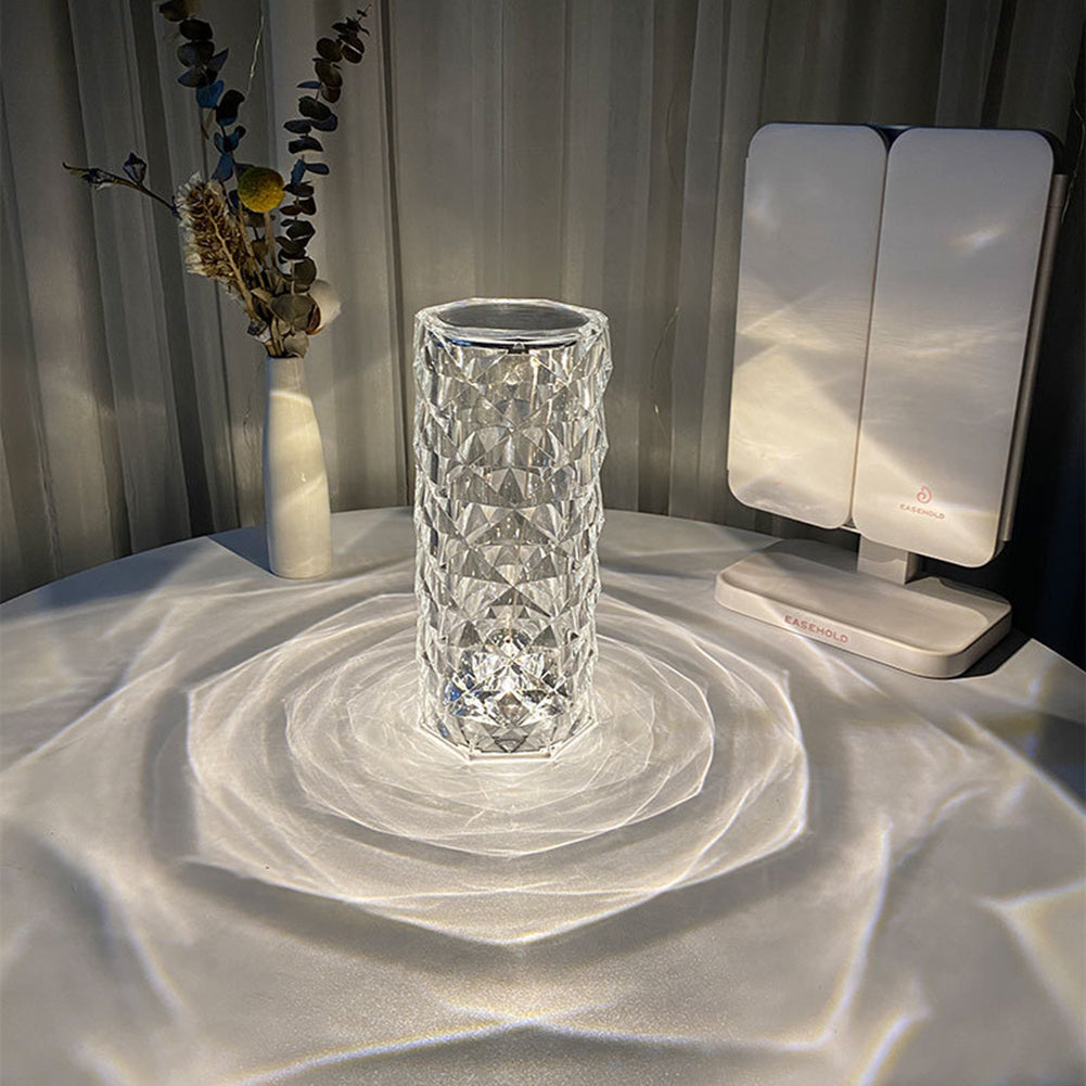 Nordic Crystal Touch Lamp – USB Rechargeable Diamond Ambient Light