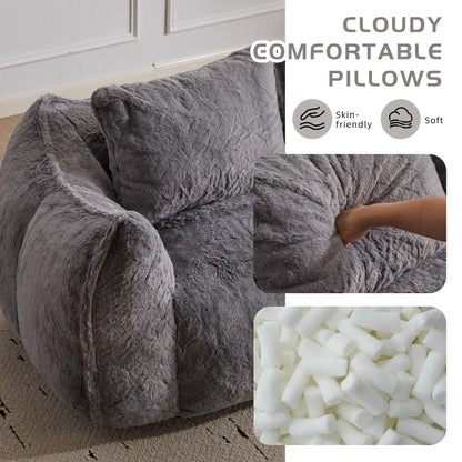 Giant Plush Bean Bag Sofa — Grey - BANGN CREATIVE SOLUTIONS 