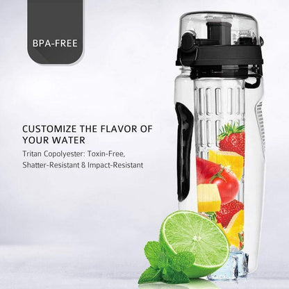 “32oz Fruit Infuser Water Bottle – BPA-Free Leak-proof Sports Hydration Bottle” - BANGN CREATIVE SOLUTIONS 