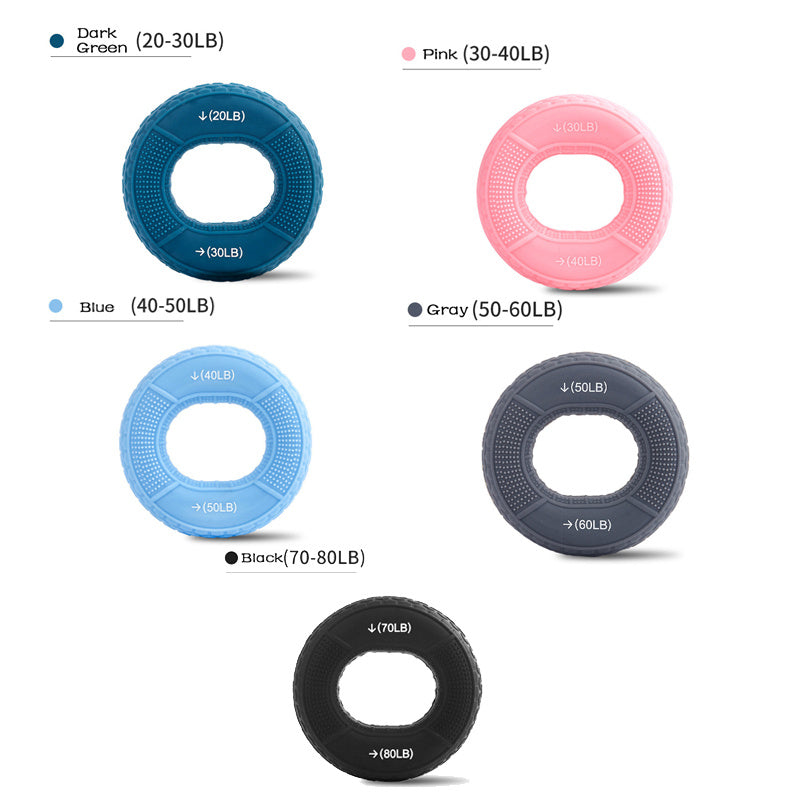 Hand Grip Strength Trainer – Adjustable Silicone Ring for Forearm & Finger Exercise (20-80 LB)