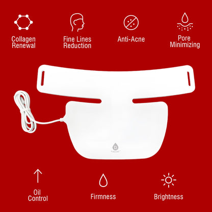 Pursonic Complete LED Skincare Therapy Bundle: Neckplate, 7-in-1 Light Therapy Wand & 7-in-1 Face Mask