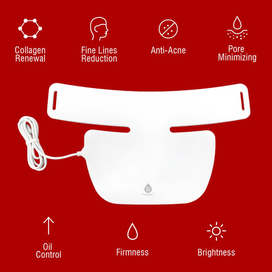 Pursonic Complete LED Skincare Therapy Bundle: Neckplate, 7-in-1 Light Therapy Wand & 7-in-1 Face Mask