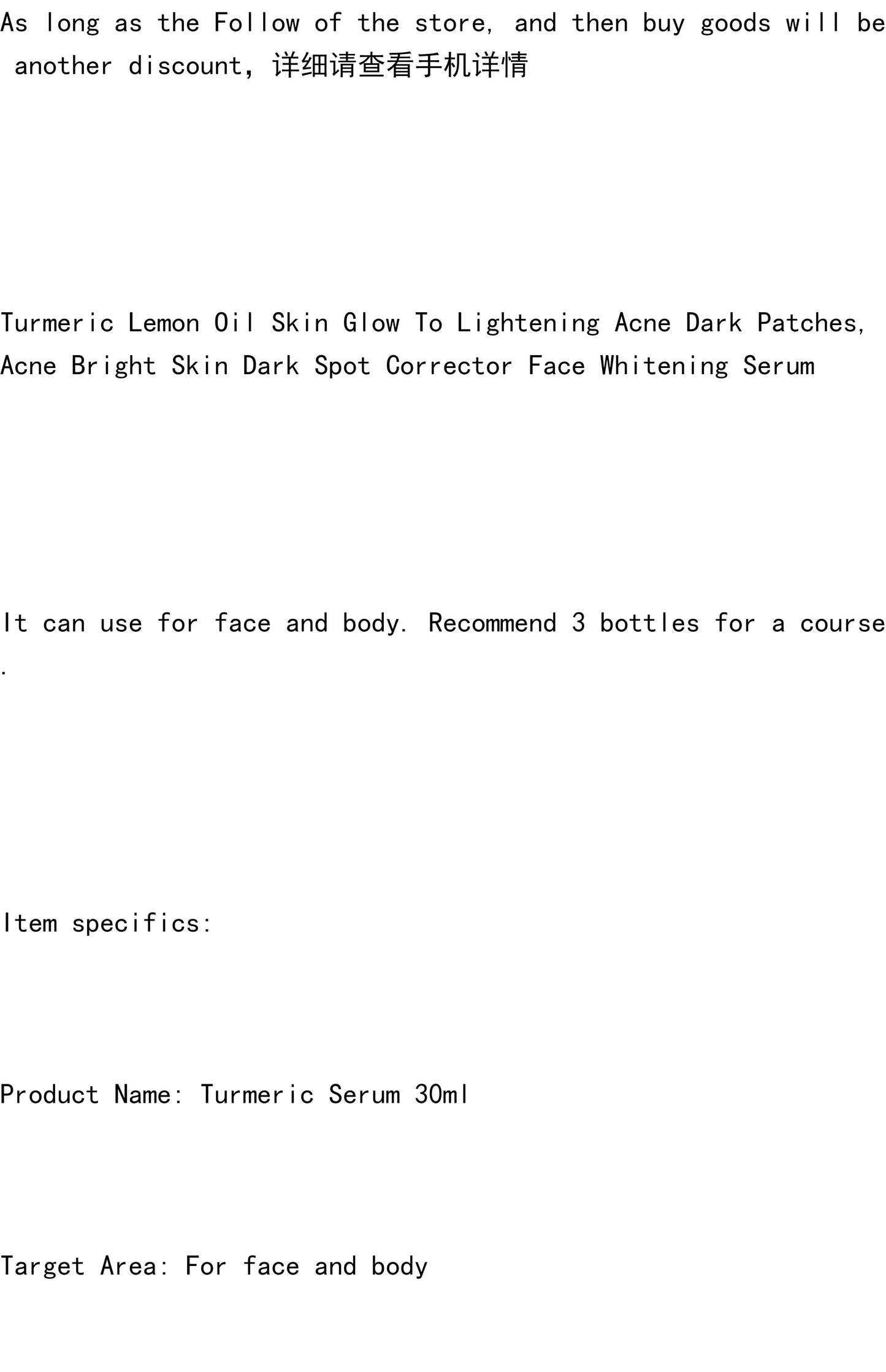 Turmeric Lemon Glow Serum for Dark Spots & Smooth Skin