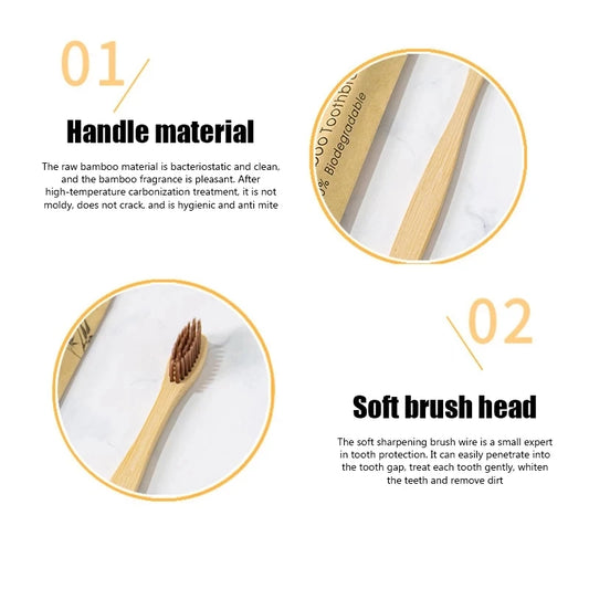 Eco-Friendly Bamboo Toothbrush Set (100PCS) – Sustainable, Reusable & Vegan - BANGN CREATIVE SOLUTIONS 
