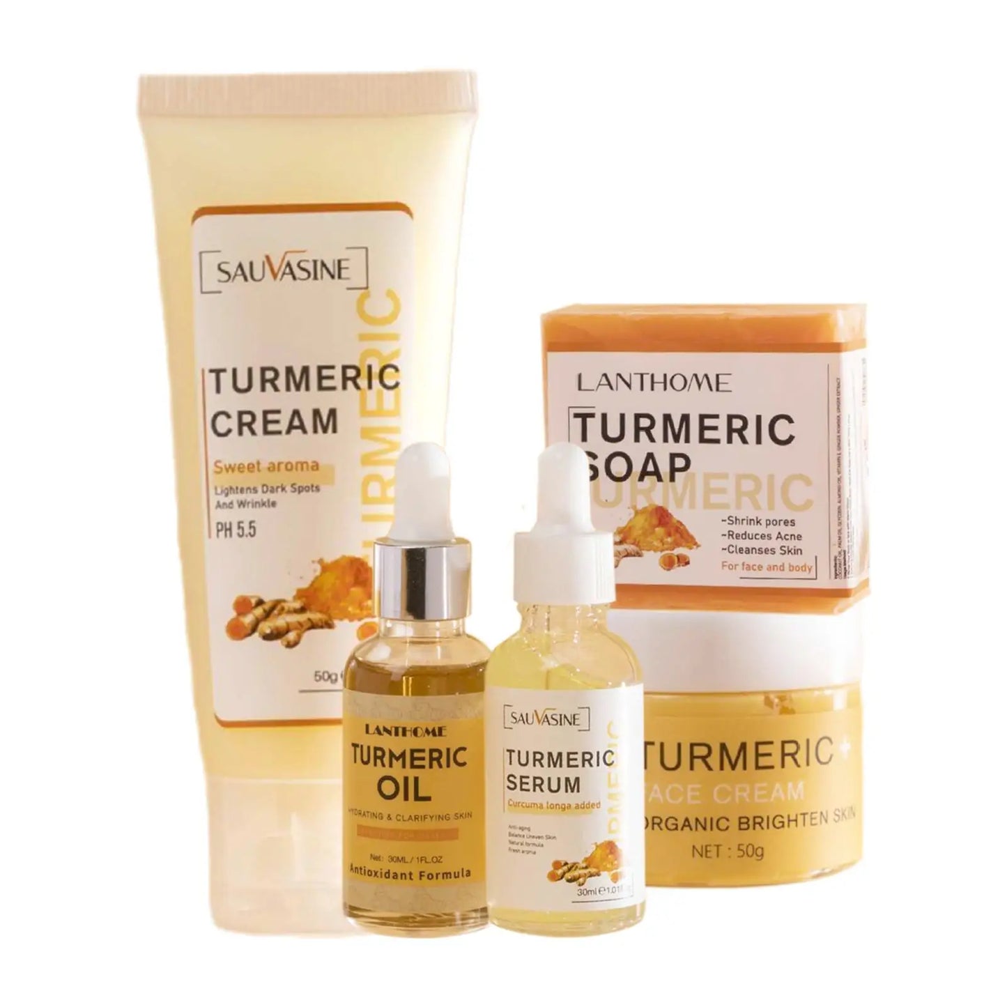 5‑Piece Turmeric Facial Care Set – Cleanse, Treat & Glow