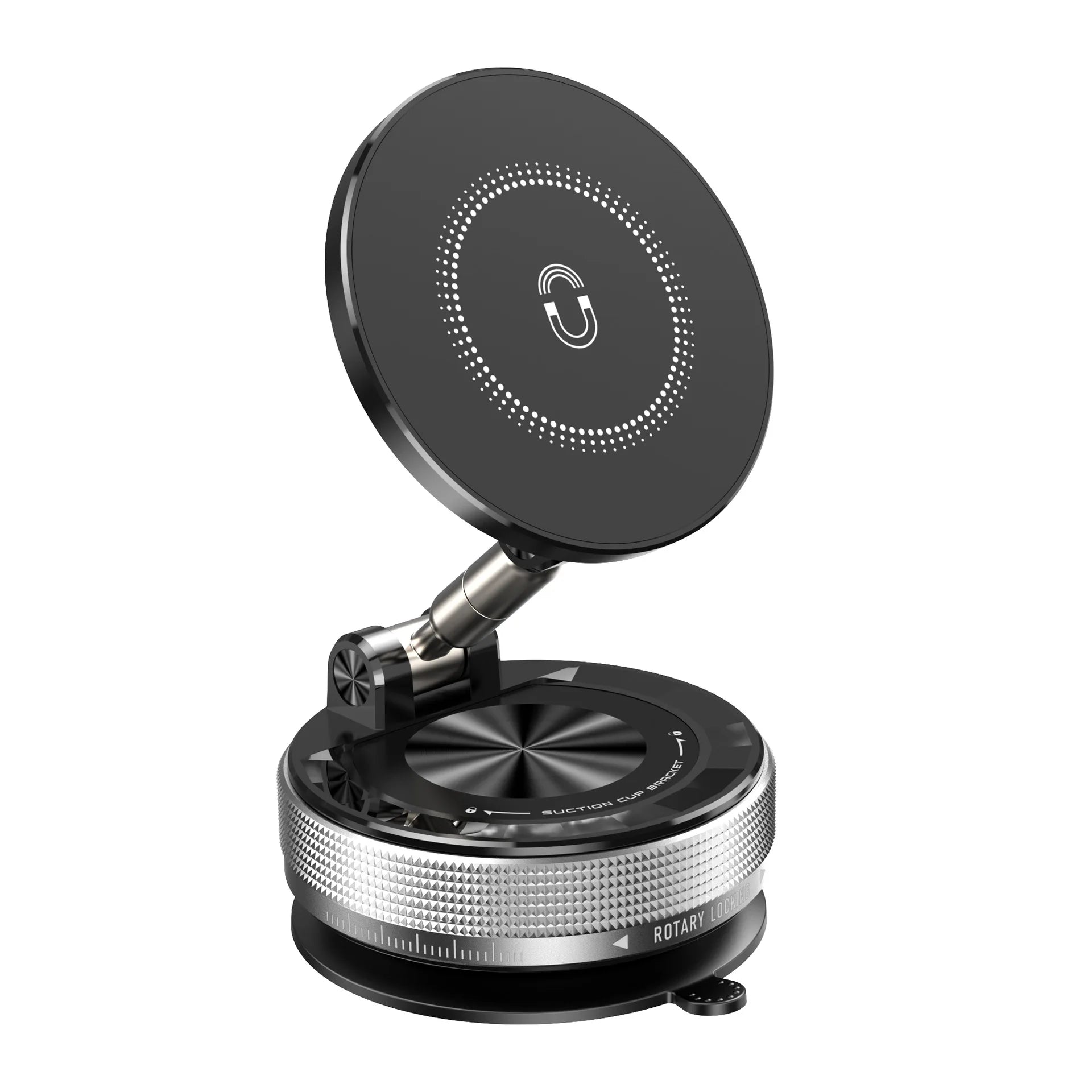Magnetic Wireless Car Charger Mount | 15W Fast Charging Dock with 360° Rotation for iPhone 12–15 Pro/Max