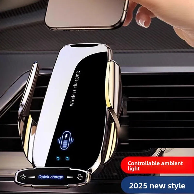 Auto-Clamp Wireless Car Charger Mount | 15W Fast Charging Holder for iPhone & Android Devices