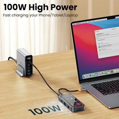 10-in-1 USB-C Docking Hub — 4K HDMI + PD 100W + USB 3.0 Ports for MacBook & Laptop - BANGN CREATIVE SOLUTIONS 