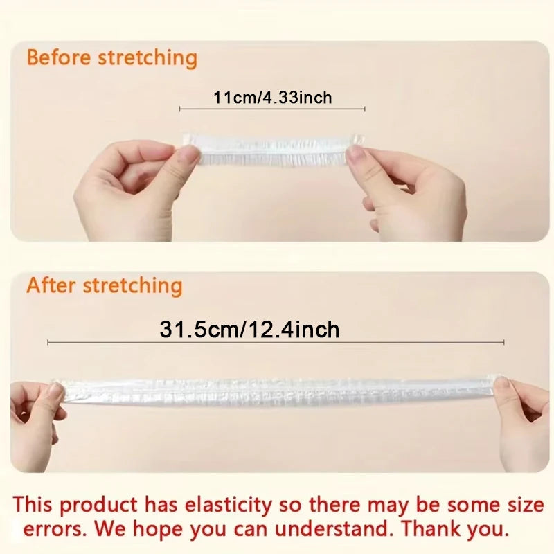 100PCS Elastic Food Covers | Reusable Plastic Wrap Lids for Bowls, Plates & Kitchen Storage