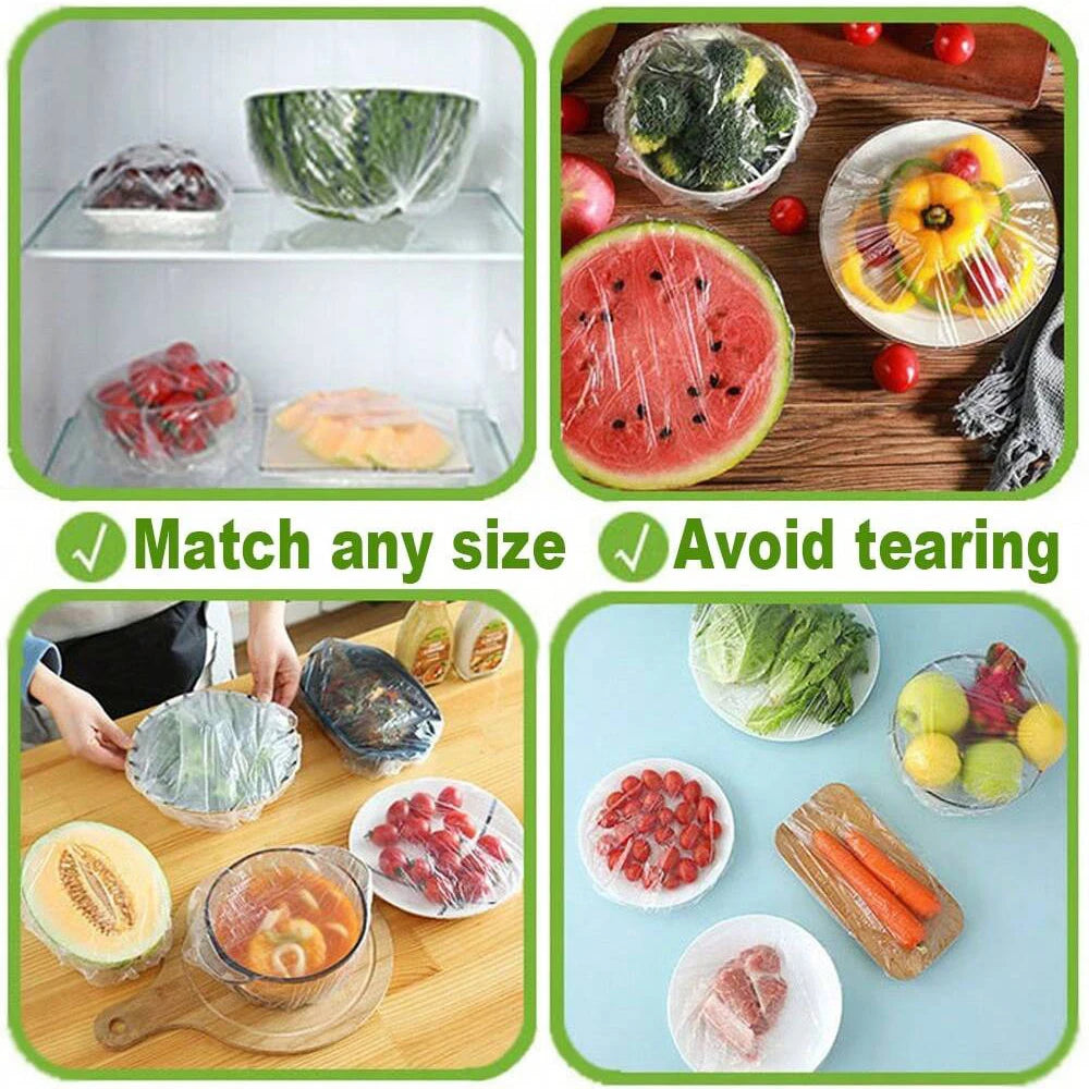 100Pcs Reusable Food Wrap Storage Covers Bags For Bowl Elastic Plate Silicone Lid Cover Kitchen Fruit Plastic Fresh-Keeping Seal