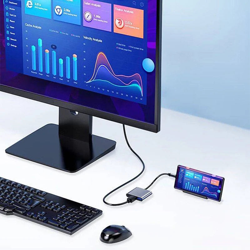 3-in-1 USB-C Hub with 4K HDMI + USB 3.0 + USB-C Power | MacBook/Windows/Android