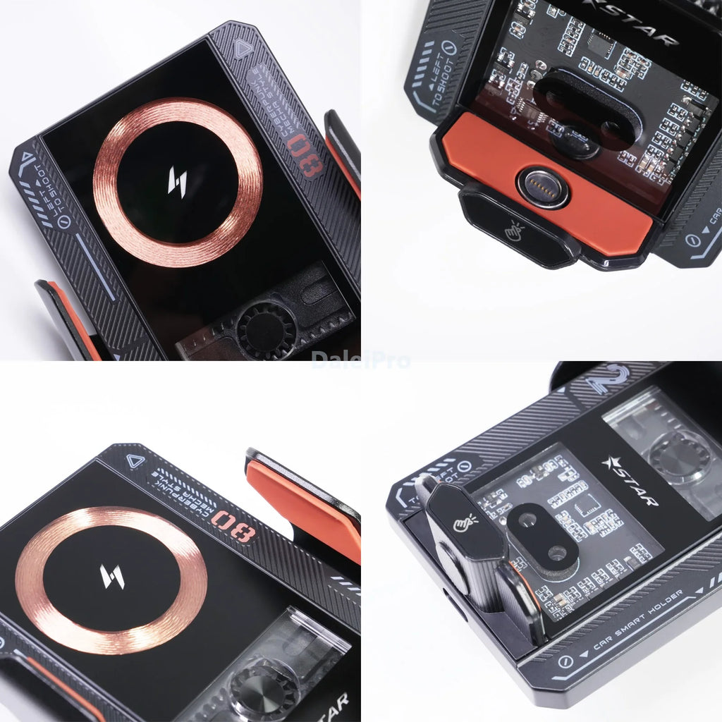 66W Magnetic Wireless Car Charger Mount | Auto-Clamp Phone Holder with LED Mood Lighting