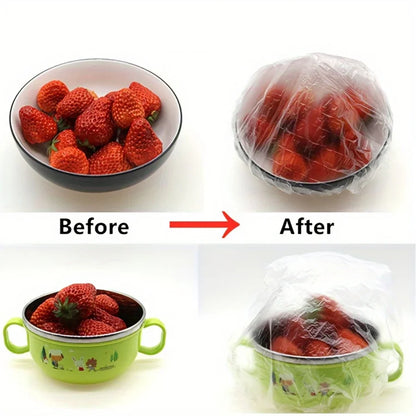 100PCS Elastic Food Covers | Reusable Plastic Wrap Lids for Bowls, Plates & Kitchen Storage - BANGN CREATIVE SOLUTIONS 