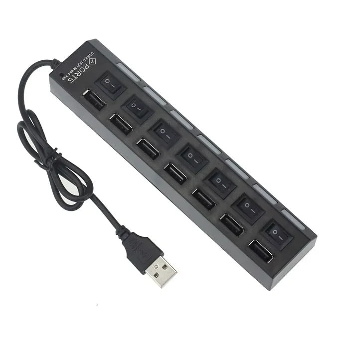 USB 2.0 Hub 7-Ports / 4-Ports USB Splitter USB A Port Data Hub for Laptop PC Computer Mobile HDD Flash Drive - BANGN CREATIVE SOLUTIONS 
