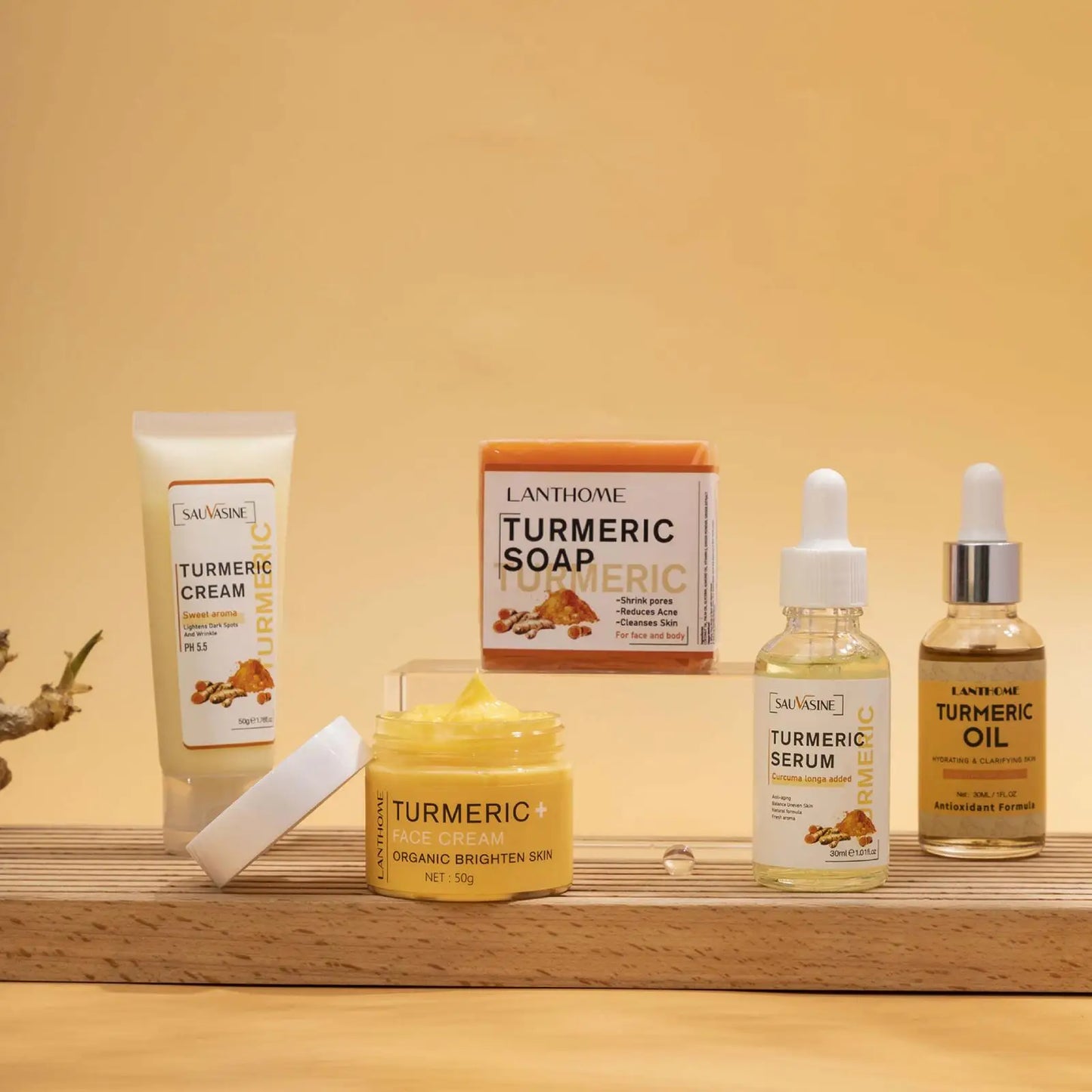 5‑Piece Turmeric Facial Care Set – Cleanse, Treat & Glow