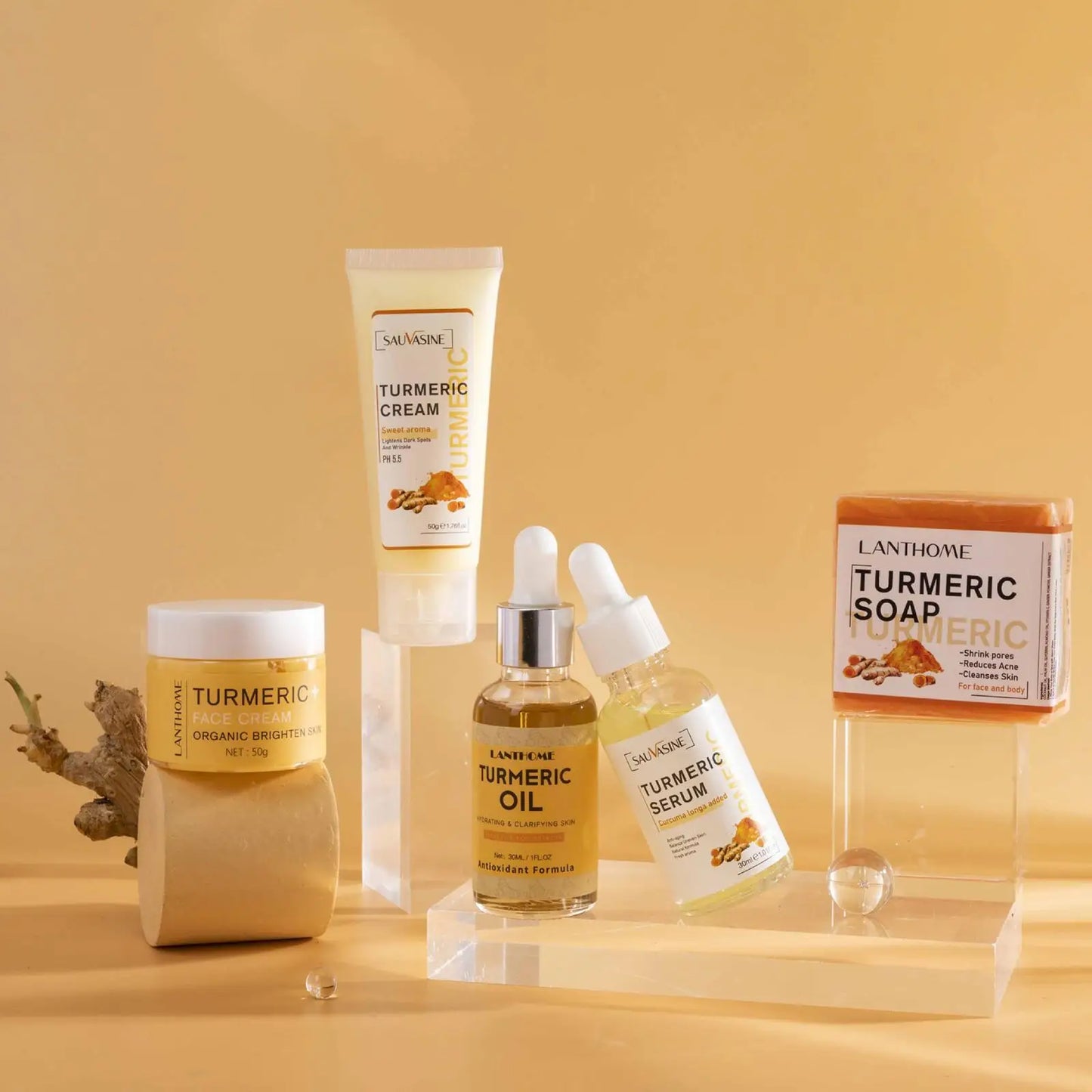 5‑Piece Turmeric Facial Care Set – Cleanse, Treat & Glow