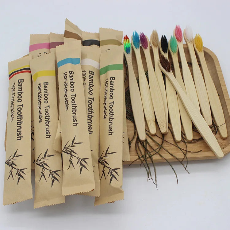 Eco-Friendly Bamboo Toothbrush Set (100PCS) – Sustainable, Reusable & Vegan