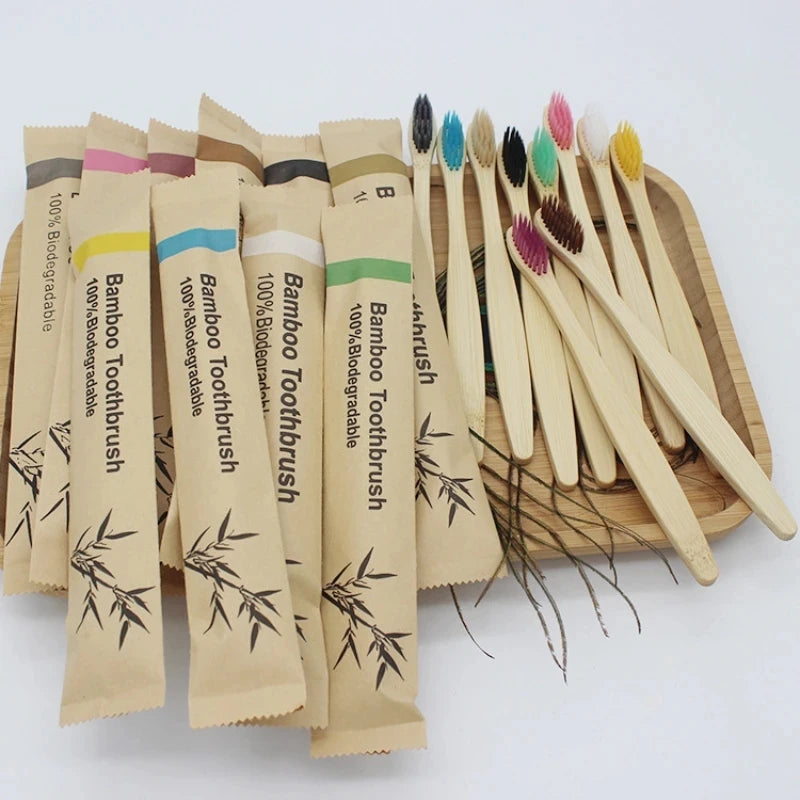 Eco-Friendly Bamboo Toothbrush Set (100PCS) – Sustainable, Reusable & Vegan - BANGN CREATIVE SOLUTIONS 