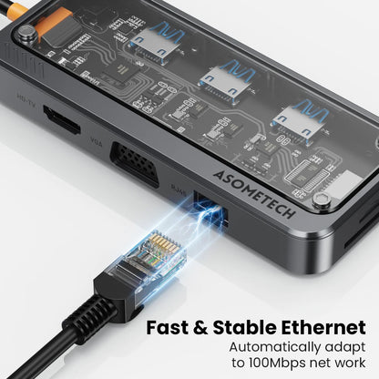 10-in-1 USB-C Docking Hub — 4K HDMI + PD 100W + USB 3.0 Ports for MacBook & Laptop - BANGN CREATIVE SOLUTIONS 