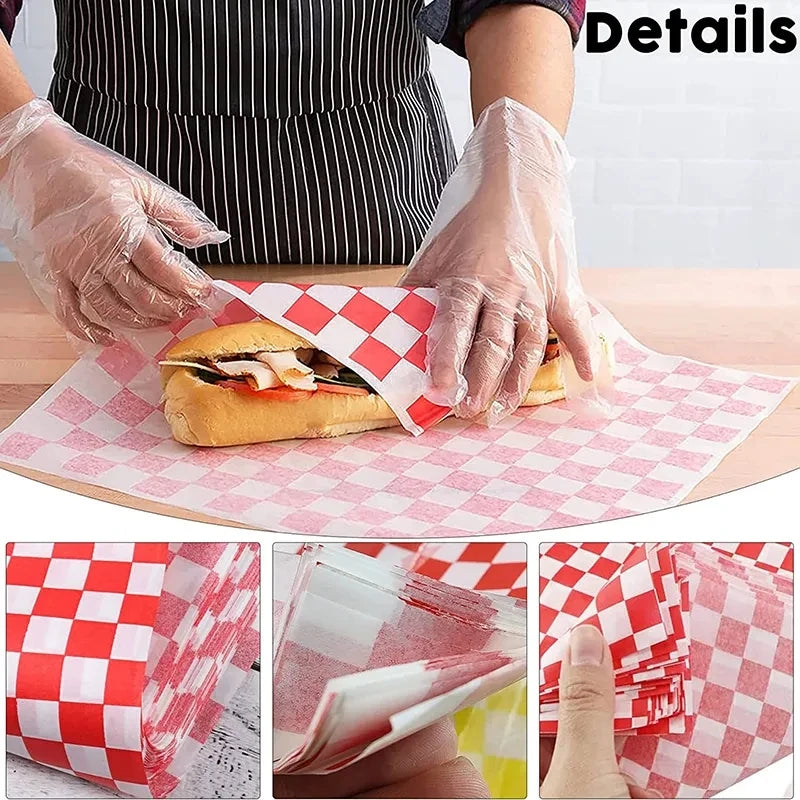25-Pack Wax Paper Food Wrappers | Eco-Friendly Grease-Resistant Paper for Burgers, Sandwiches & Fries