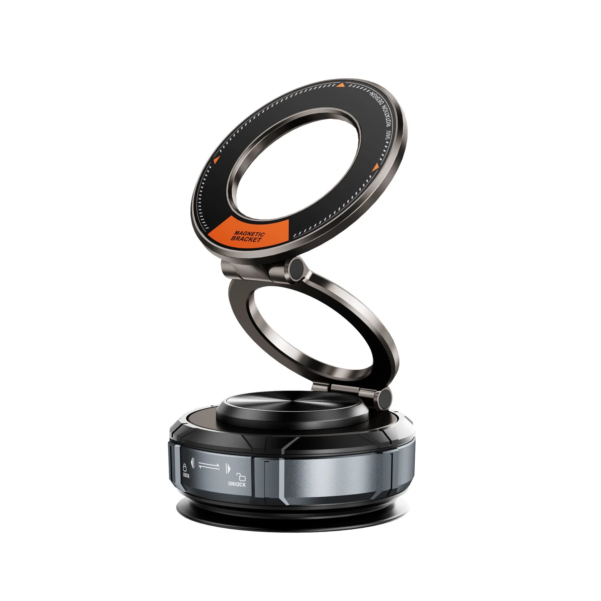 Magnetic Wireless Car Charger Mount | 15W Fast Charging Dock with 360° Rotation for iPhone 12–15 Pro/Max