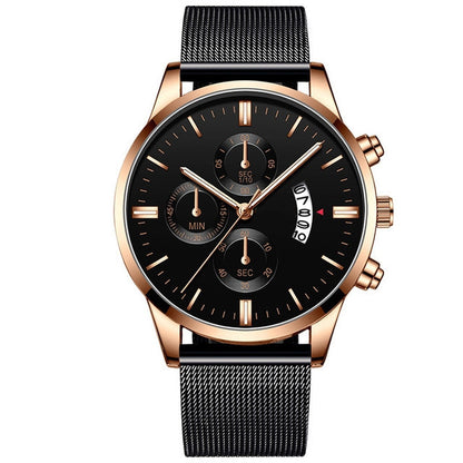 Men’s Luxury Mesh Band Quartz Watch – Business & Casual Style - BANGN CREATIVE SOLUTIONS 