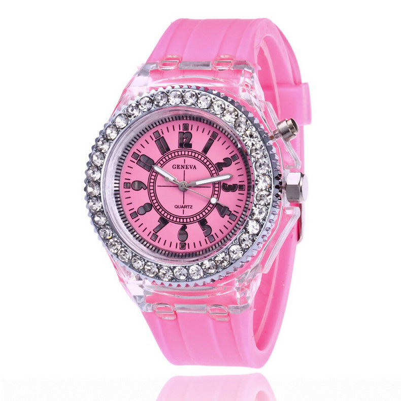 LED Glow Quartz Watch – Women’s Silicone Color Bracelet - BANGN CREATIVE SOLUTIONS 