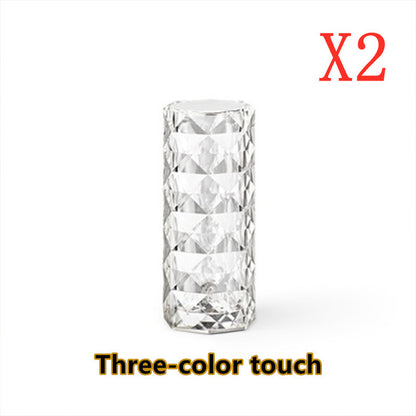 Nordic Crystal Touch Lamp – USB Rechargeable Diamond Ambient Light